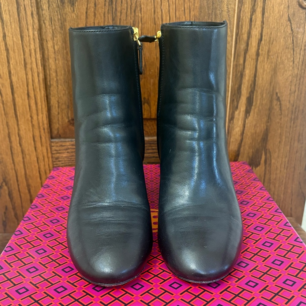 Tory Burch Brookee 70MM‎ Bootie Calf Leather | Color: Perfect Black